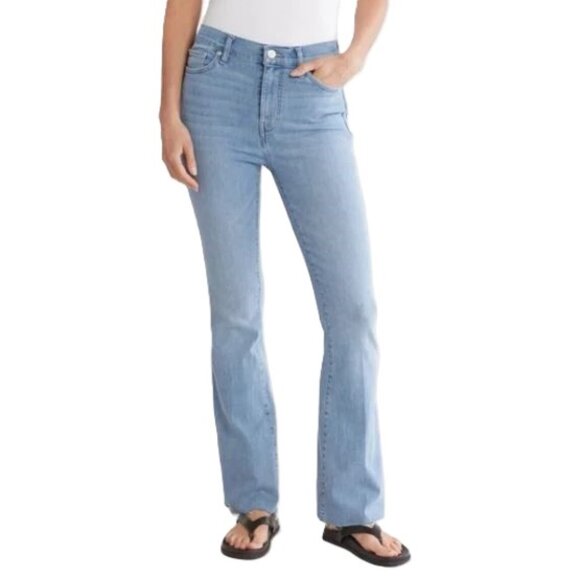 Frame 28 Wilson Raw After Raw Hem Flare Jeans High Waist Cotton Blend - Picture 1 of 10